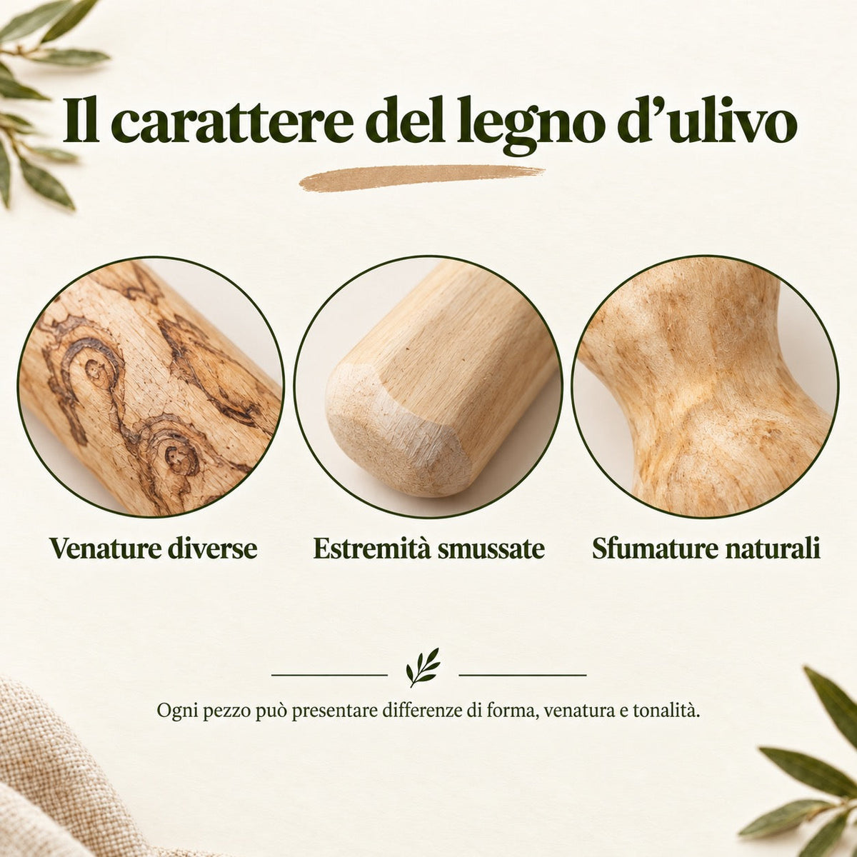 Venature e tonalità del legno di ulivo
