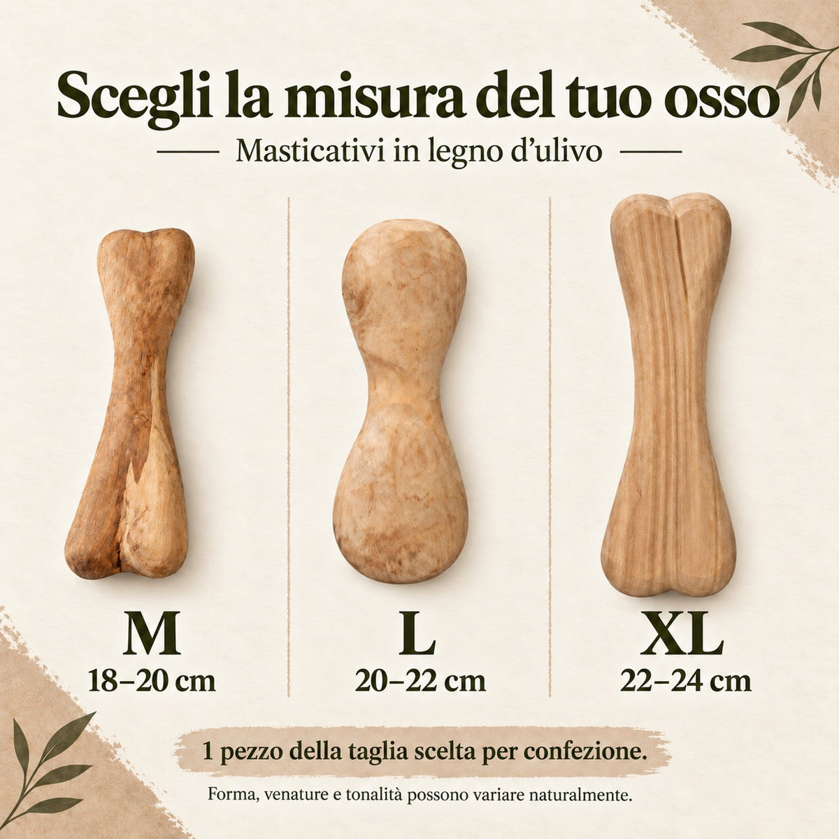Guida ossi M 18–20 cm, L 20–22 cm, XL 22–24 cm